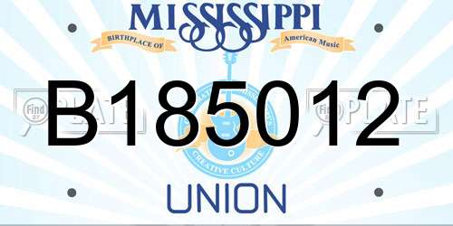 B185012 Mississippi License Plate