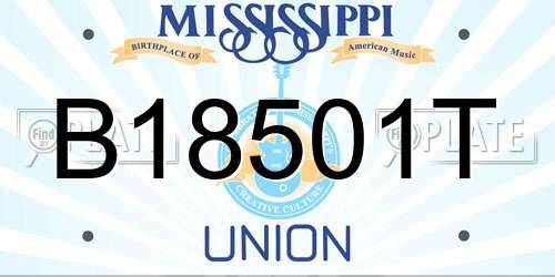 B18501T Mississippi License Plate