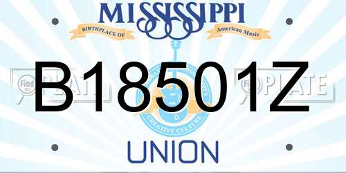 B18501Z Mississippi License Plate