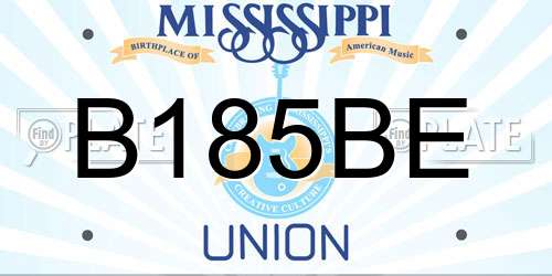 B185BE Mississippi License Plate
