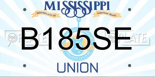 B185SE Mississippi License Plate