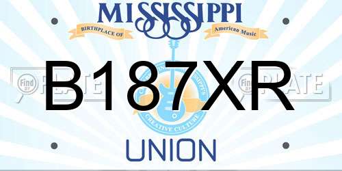 B187XR Mississippi License Plate