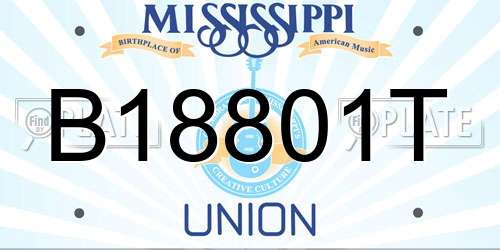 B18801T Mississippi License Plate