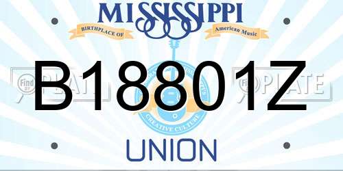 B18801Z Mississippi License Plate