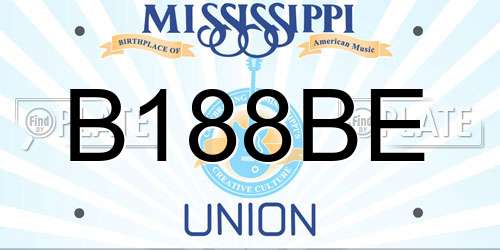 B188BE Mississippi License Plate