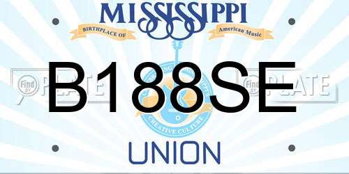 B188SE Mississippi License Plate