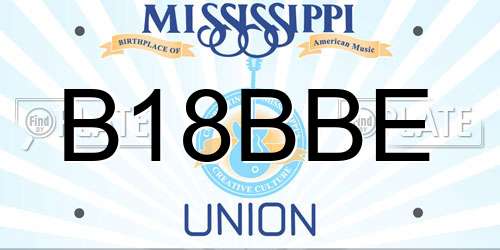 B18BBE Mississippi License Plate