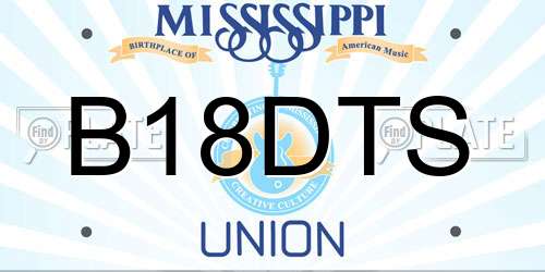 B18DTS Mississippi License Plate