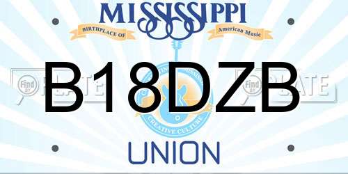 B18DZB Mississippi License Plate