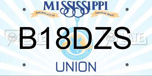 B18DZS Mississippi License Plate