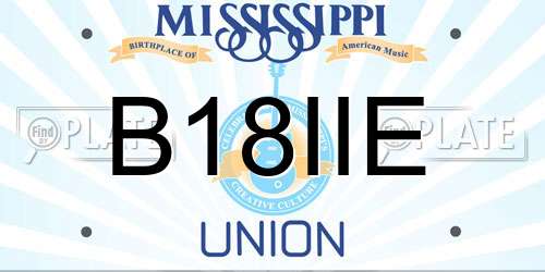 B18IIE Mississippi License Plate