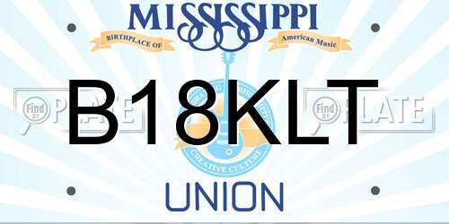 B18KLT Mississippi License Plate