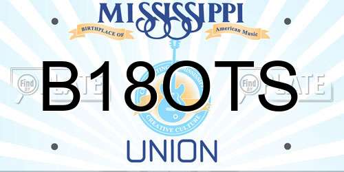 B18OTS Mississippi License Plate