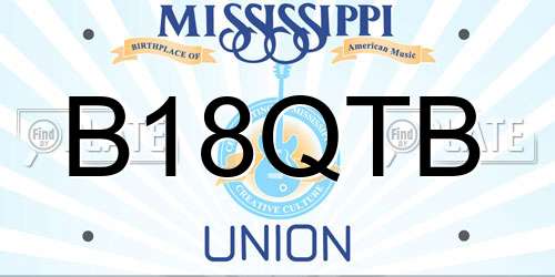 B18QTB Mississippi License Plate