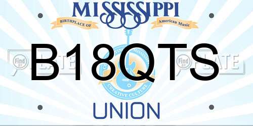 B18QTS Mississippi License Plate