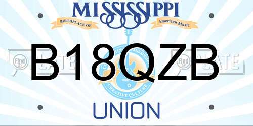 B18QZB Mississippi License Plate