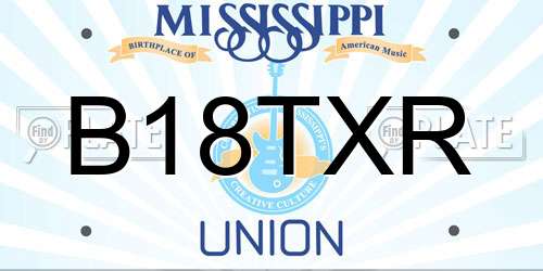 B18TXR Mississippi License Plate