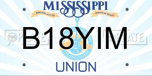 B18YIM Mississippi License Plate