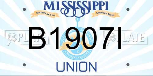 B1907I Mississippi License Plate