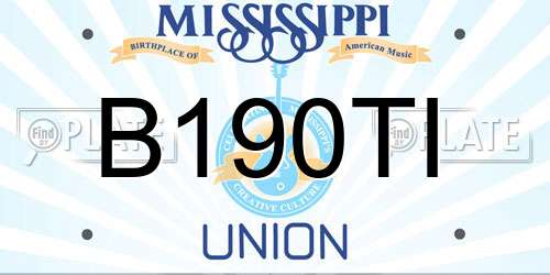 B190TI Mississippi License Plate