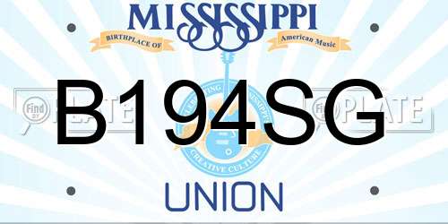 B194SG Mississippi License Plate