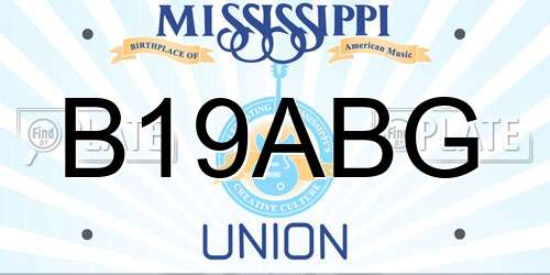 B19ABG Mississippi License Plate