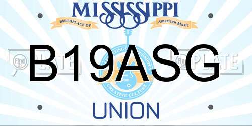 B19ASG Mississippi License Plate