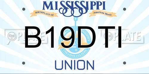 B19DTI Mississippi License Plate