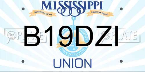 B19DZI Mississippi License Plate