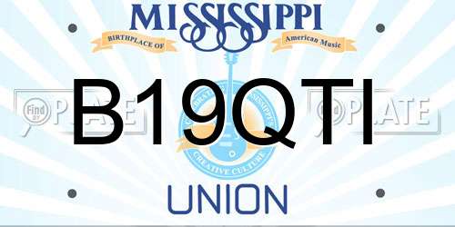 B19QTI Mississippi License Plate