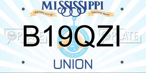 B19QZI Mississippi License Plate