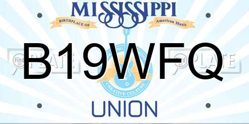 B19WFQ Mississippi License Plate