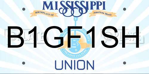 B1GF1SH Mississippi License Plate
