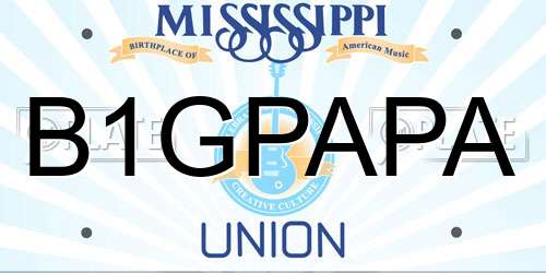 B1GPAPA Mississippi License Plate