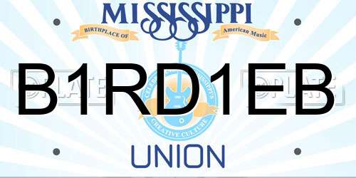 B1RD1EB Mississippi License Plate