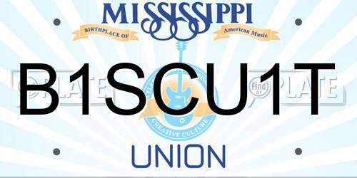 B1SCU1T Mississippi License Plate