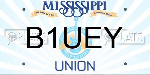 B1UEY Mississippi License Plate