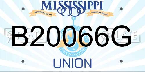B20066G Mississippi License Plate