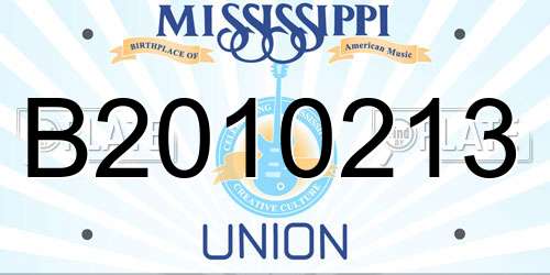 B2010213 Mississippi License Plate