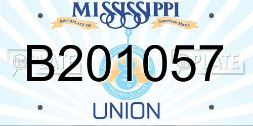 B201057 Mississippi License Plate