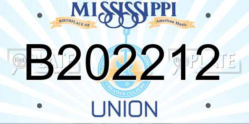 B202212 Mississippi License Plate