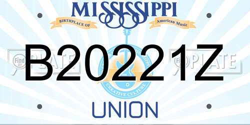 B20221Z Mississippi License Plate