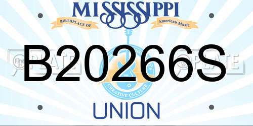 B20266S Mississippi License Plate