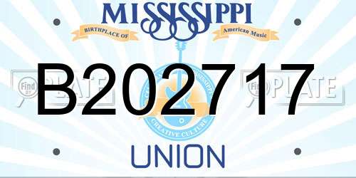 B202717 Mississippi License Plate