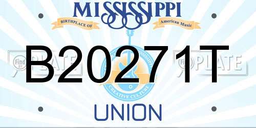 B20271T Mississippi License Plate