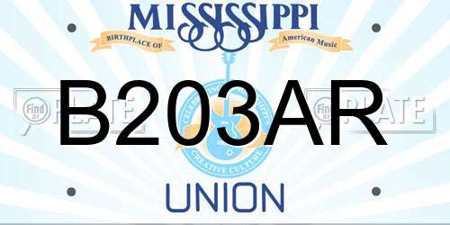 B203AR Mississippi License Plate