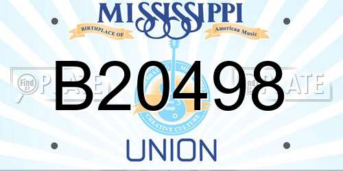 B20498 Mississippi License Plate