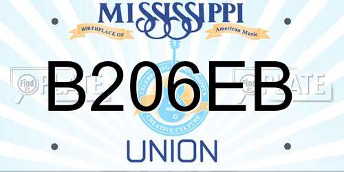 B206EB Mississippi License Plate