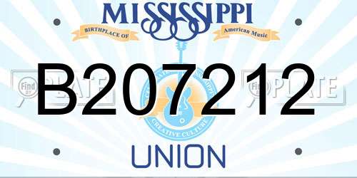 B207212 Mississippi License Plate