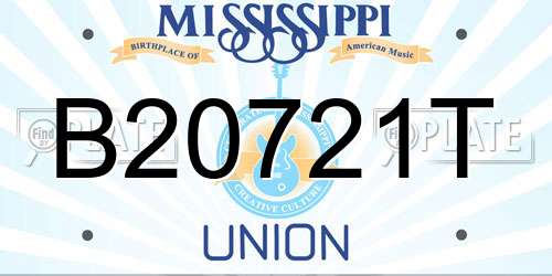 B20721T Mississippi License Plate